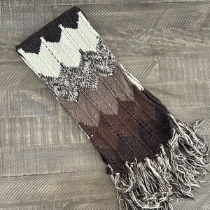 New York & Company Brown tones Scarf with Soft Texture and Fringe